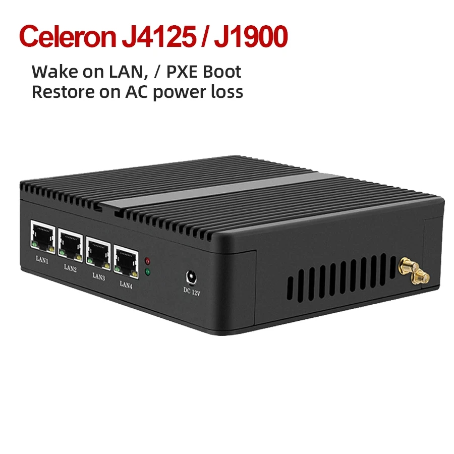 Thin Client Mini Pc - Firewall-Router Pfsense Lüfterloser Mini-PC Celeron J1900