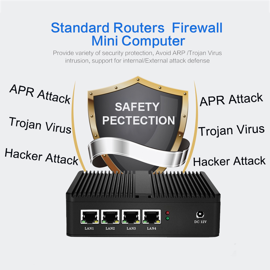 Lüfterloser Mini-PC 4 Ethernet – Thin Client Mini Pc Bewertung und Preis